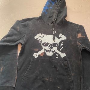 Paulies Collection Skull hoodie acid wash